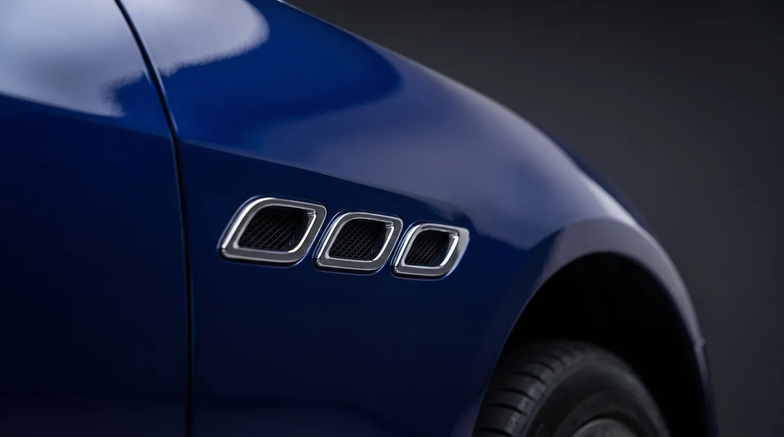 Detail van een Maserati Ghibli
